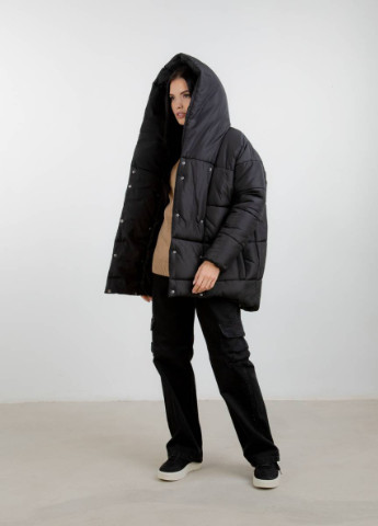 Черная зимняя куртка-одеяло romashka Ромашка Гренландія