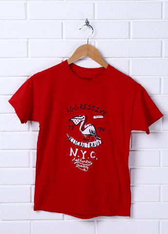 Красная летняя футболка с коротким рукавом Hanes
