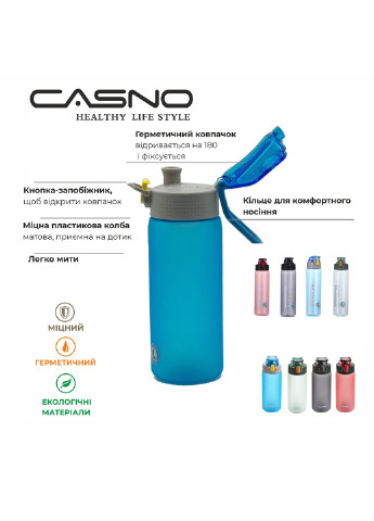 Спортивная бутылка для воды 550 Casno чёрная