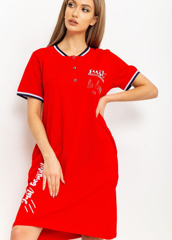 Красное домашнее платье платье-футболка Ager с надписью