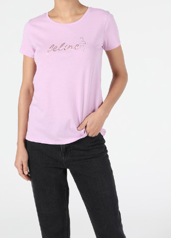 Розово-лиловая летняя футболка Colin's