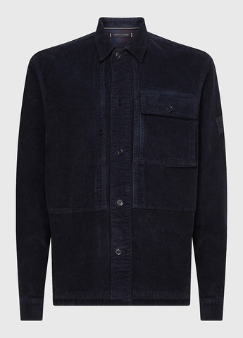 Куртка-рубашка Tommy Hilfiger однотонная тёмно-синяя кэжуал