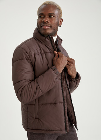 Темно-коричневая демисезонная куртка DeFacto