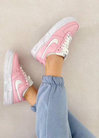Цветные всесезонные кроссовки No Brand (Copy) Nike Air Force 1 Pixel Pink White (Найк)