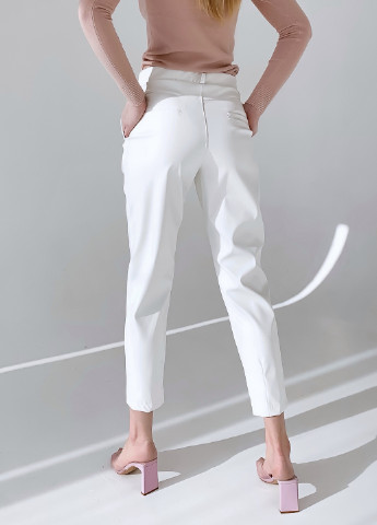 Белые классические демисезонные укороченные, классические, прямые, зауженные брюки Jolie