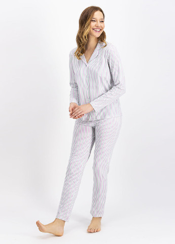 Комбінована всесезон піжама (сорочка, штани) рубашка + брюки ECROU