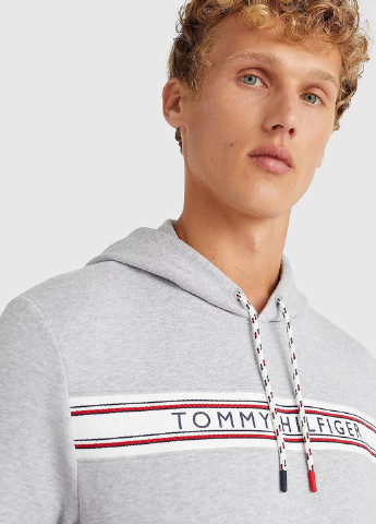 Худі Tommy Hilfiger логотипи сірі спортивні бавовна, трикотаж
