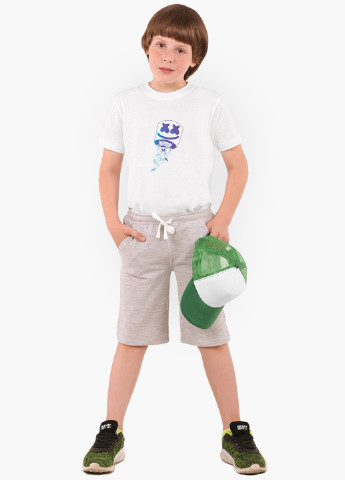 Белая демисезонная футболка детская маршмелло фортнайт (marshmello fortnite) белый (9224-1329) 164 см MobiPrint