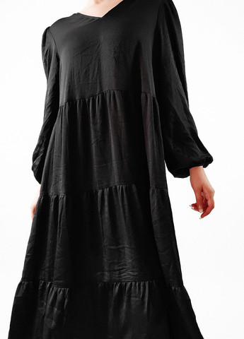 Чорна кежуал сукня а-силует, оверсайз H&M однотонна