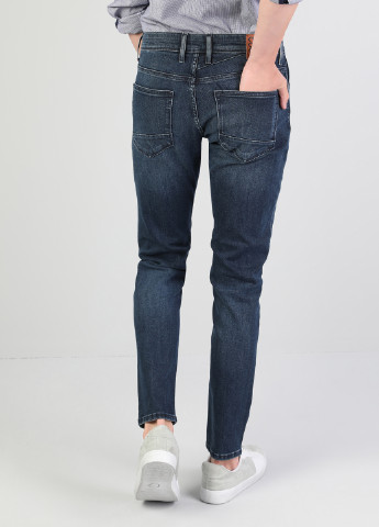 Джинси Colin's прямі однотонні темно-сині джинсові бавовна