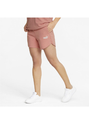 Шорти Essentials High Waist Women's Shorts Puma однотонні рожеві спортивні бавовна, поліестер