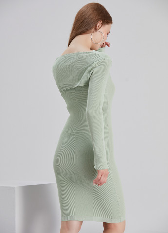 Мятное кэжуал платье платье-свитер ECROU однотонное