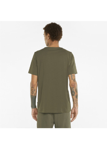 Зеленая демисезонная футболка essentials+ 2 colour logo men's tee Puma
