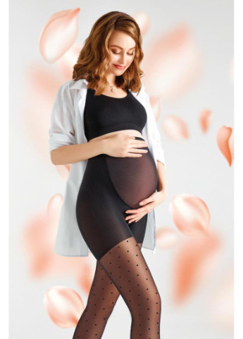 Фантазийные колготки в горох для беременных Mama amalia 40 model 1 Giulia с шортиками рисунки чёрные повседневные