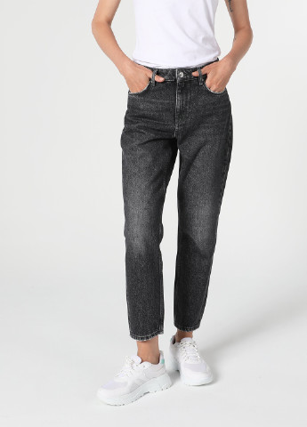 Темно-серые демисезонные укороченные, зауженные джинсы Colin's