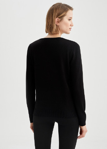 Черный демисезонный пуловер пуловер DeFacto