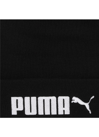 Шапка Ess Beanie No. 2 Puma однотонна чорна спортивна акрил