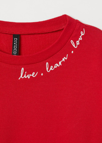 H&M свитшот надпись красный кэжуал