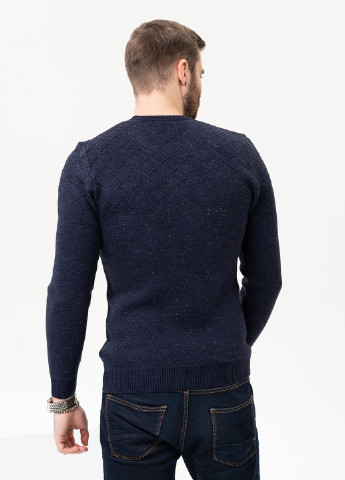 Темно-синий зимний свитер мужской джемпер ISSA PLUS GN4-89