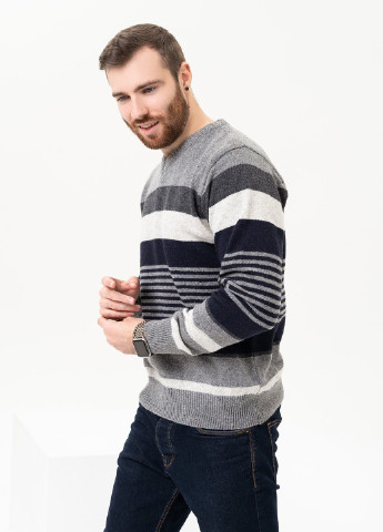 Серый зимний свитер мужской пуловер ISSA PLUS GN4-96