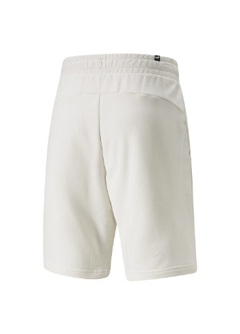 Шорты Essentials Men's Shorts Puma однотонные белые спортивные хлопок, полиэстер