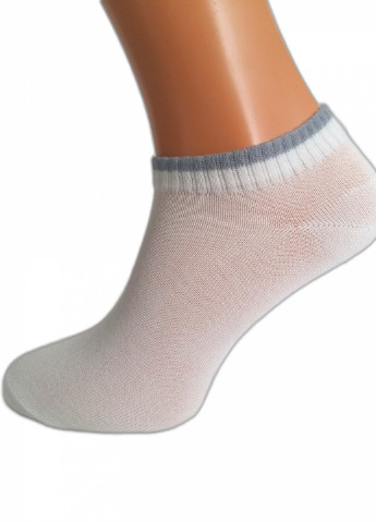 Шкарпетки чоловічі "Нова пара", бамбук укорочені 438-301 розмір 42-44(27-29) білі з смужкою НОВА ПАРА укорочена висота с уплотненным носком однотонные белые повседневные