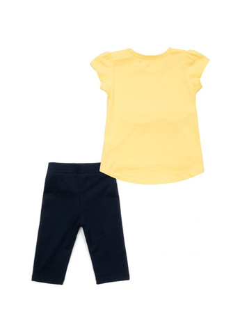 Комбинированная футболка детская с фламинго и капри (13490-92g-yellow) Breeze