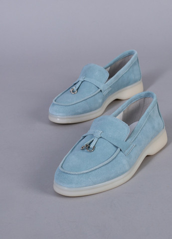 Лофери ShoesBand Brand лофери однотонні блакитні кежуали