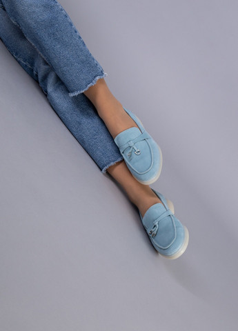Лофери ShoesBand Brand лофери однотонні блакитні кежуали