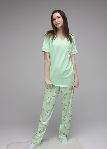 ▻ Зеленая Женская пижама Teknur • [899] грн ▷ купить в 𝗞𝗮𝘀𝘁𝗮 ✓ Киев,  Украина (257716962)
