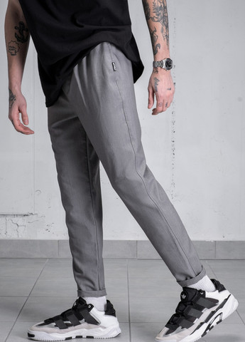 Светло-серые кэжуал демисезонные классические брюки Without
