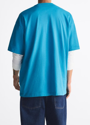 Голубая летняя футболка Zara
