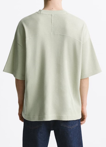 Оливковая летняя футболка Zara
